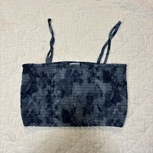 American Eagle Outfitters Navy Smocked Top